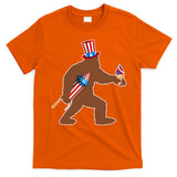 Patriotic Bigfoot Fireworks USA T-Shirt