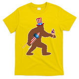 Patriotic Bigfoot Fireworks USA T-Shirt