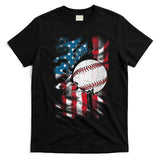 Patriotic Baseball 4th Of July USA American Flag T-Shirt