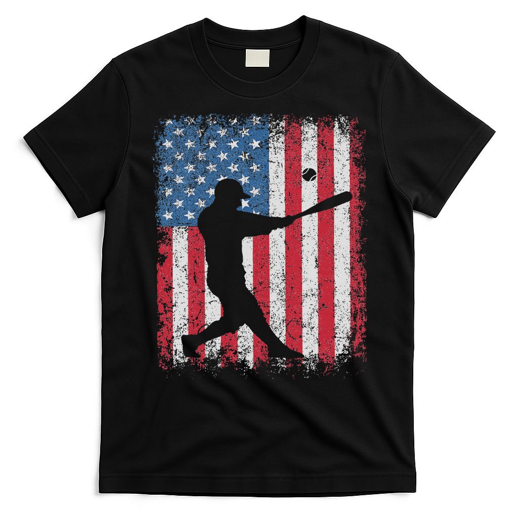 Patriotic Baseball 4th Of July Usa American Flag T-Shirt