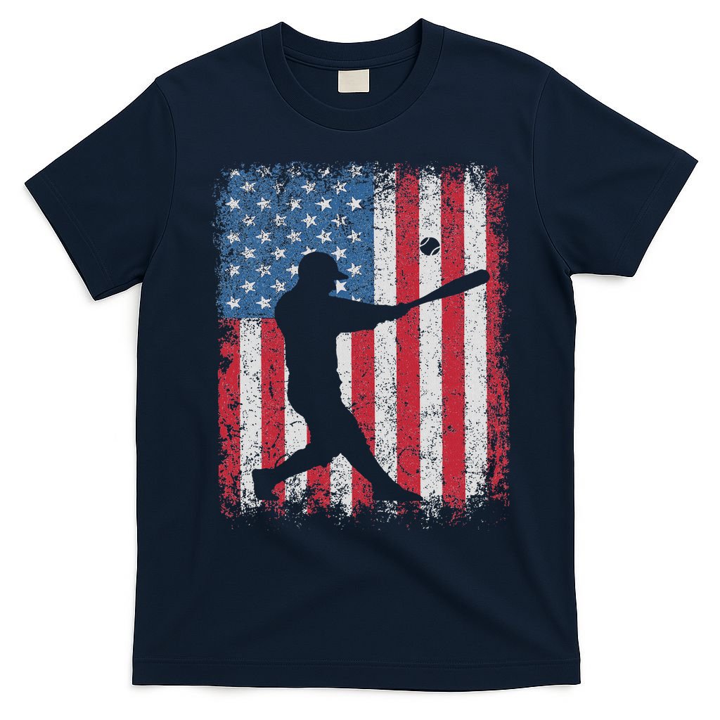 Patriotic Baseball 4th Of July Usa American Flag T-Shirt