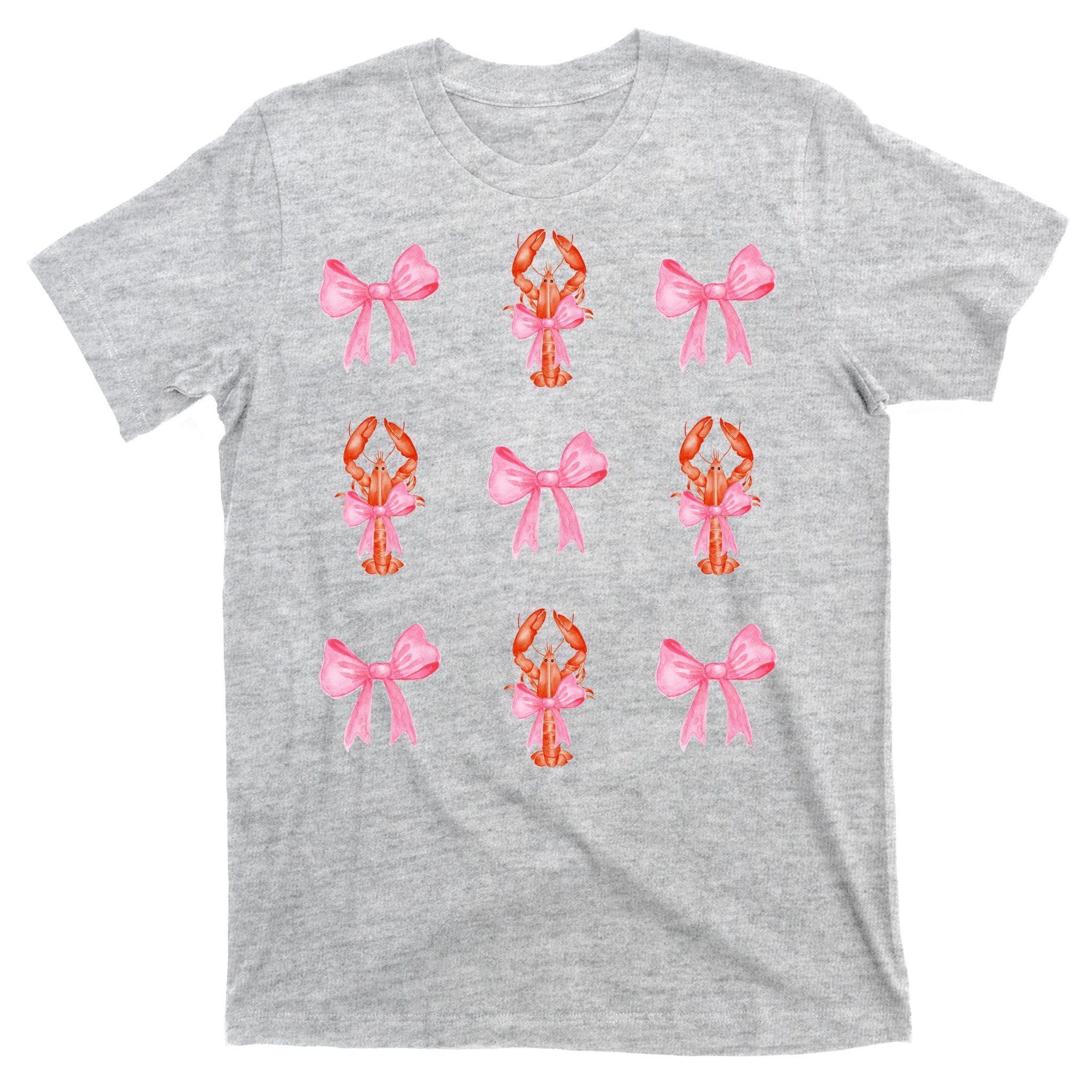 Pink Bow Cute Coquette Crawfish Y2k Clean Girl Aesthetic T-Shirt