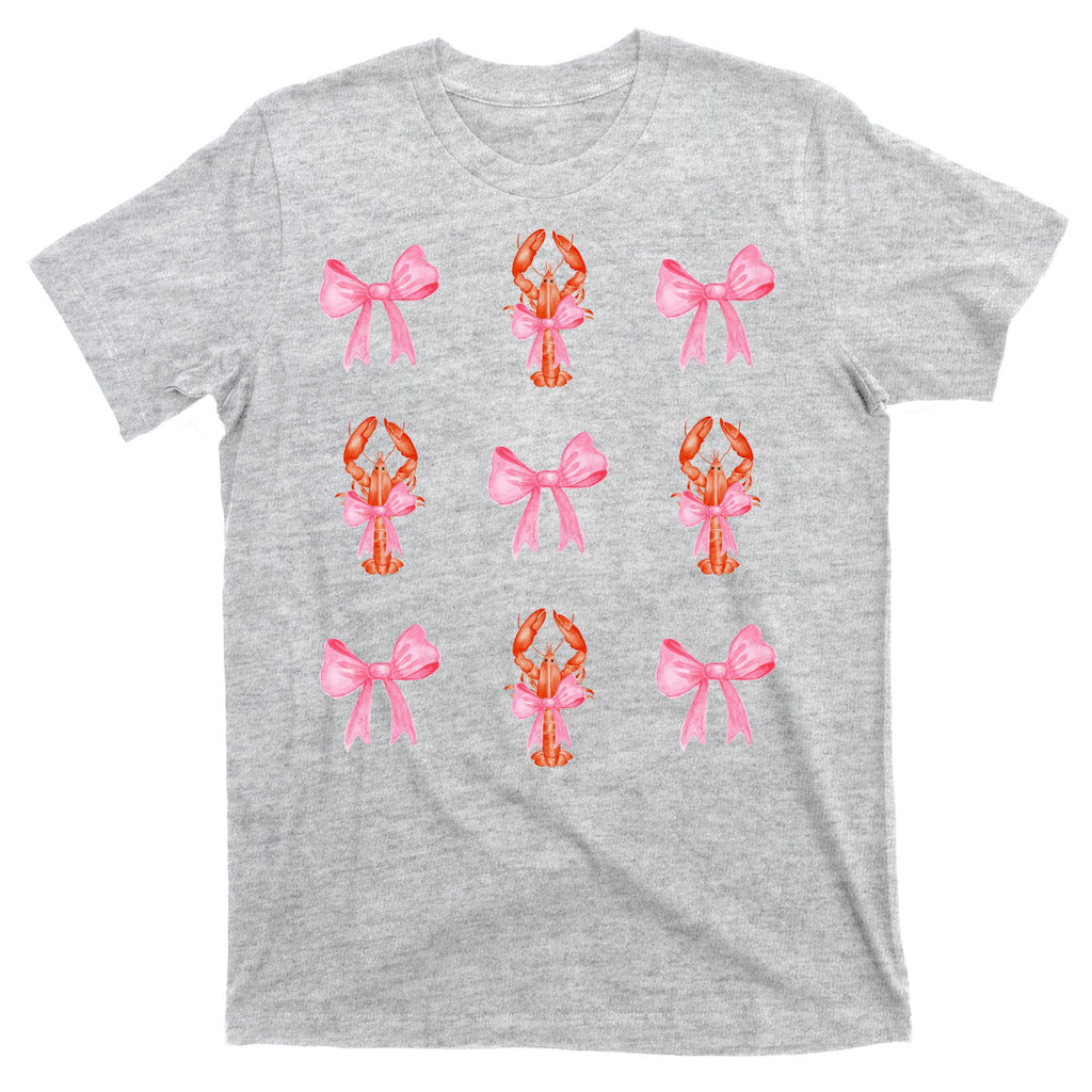 Pink Bow Cute Coquette Crawfish Y2k Clean Girl Aesthetic T-Shirt
