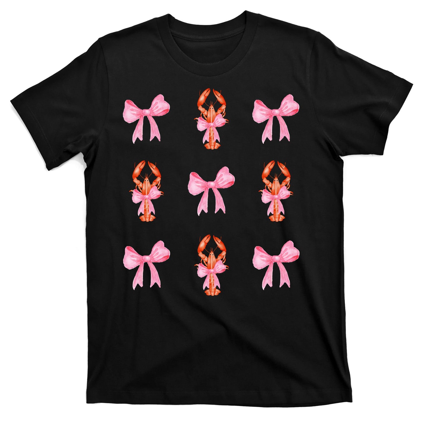 Pink Bow Cute Coquette Crawfish Y2k Clean Girl Aesthetic T-Shirt