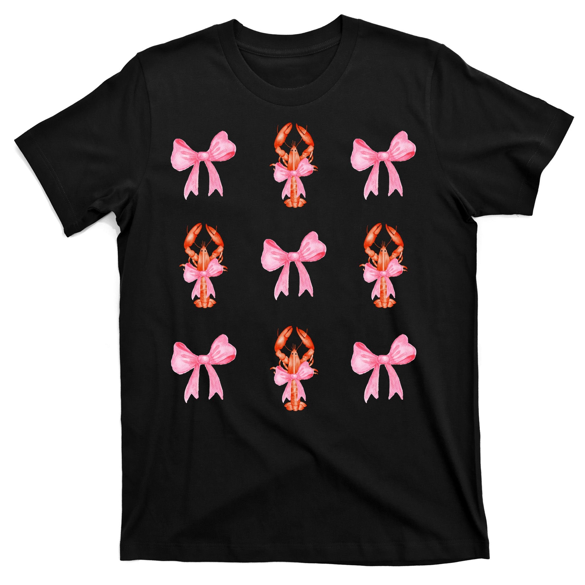 Pink Bow Cute Coquette Crawfish Y2k Clean Girl Aesthetic T-Shirt