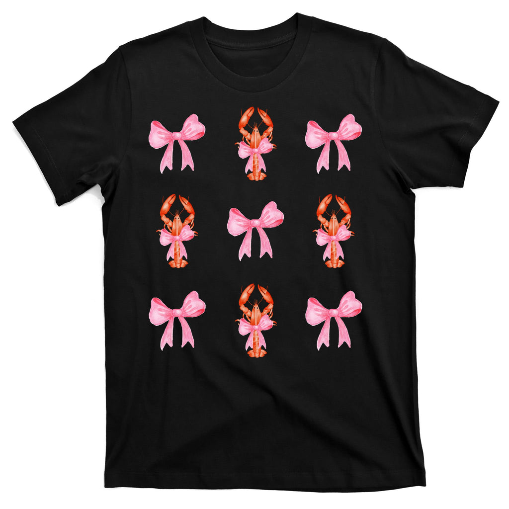 Pink Bow Cute Coquette Crawfish Y2k Clean Girl Aesthetic T-Shirt