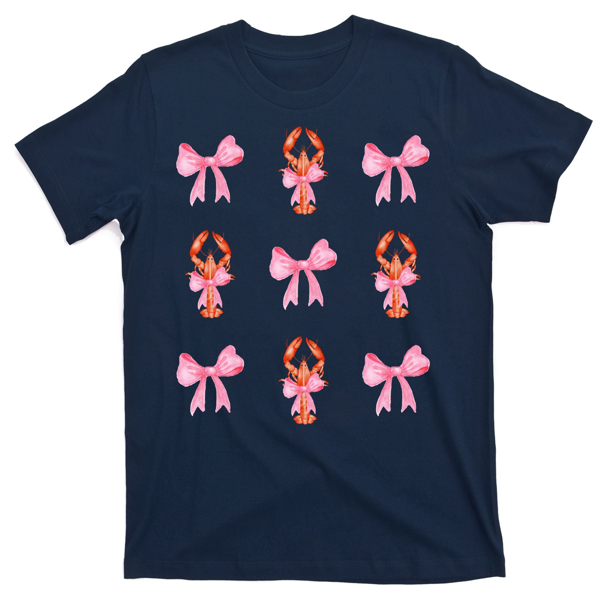 Pink Bow Cute Coquette Crawfish Y2k Clean Girl Aesthetic T-Shirt