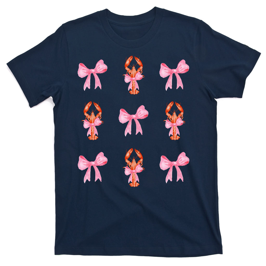 Pink Bow Cute Coquette Crawfish Y2k Clean Girl Aesthetic T-Shirt