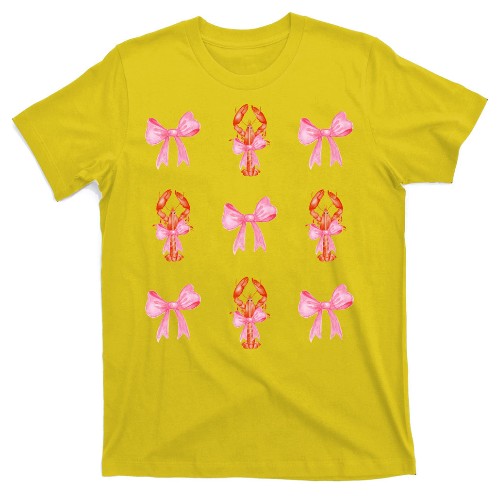 Pink Bow Cute Coquette Crawfish Y2k Clean Girl Aesthetic T-Shirt