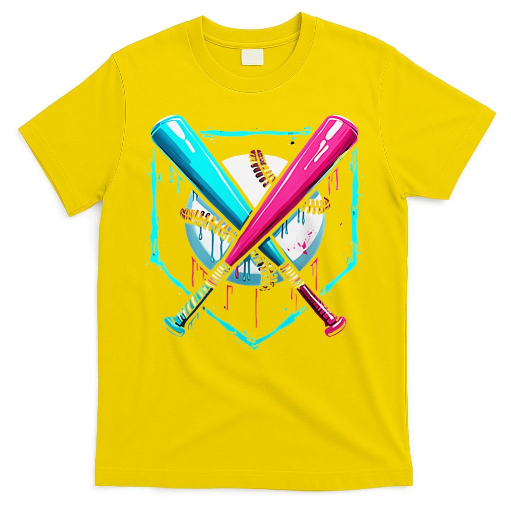 Pocket Baseball Drip Bats Ice Cream Drip Sports T-Shirt