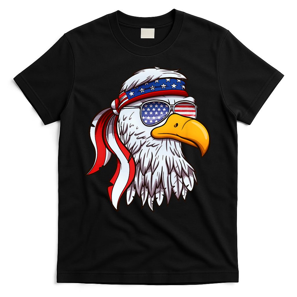 Patriotic Bald Eagle Mullet USA American Flag 4th Of July T-Shirt