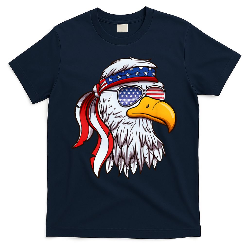 Patriotic Bald Eagle Mullet USA American Flag 4th Of July T-Shirt