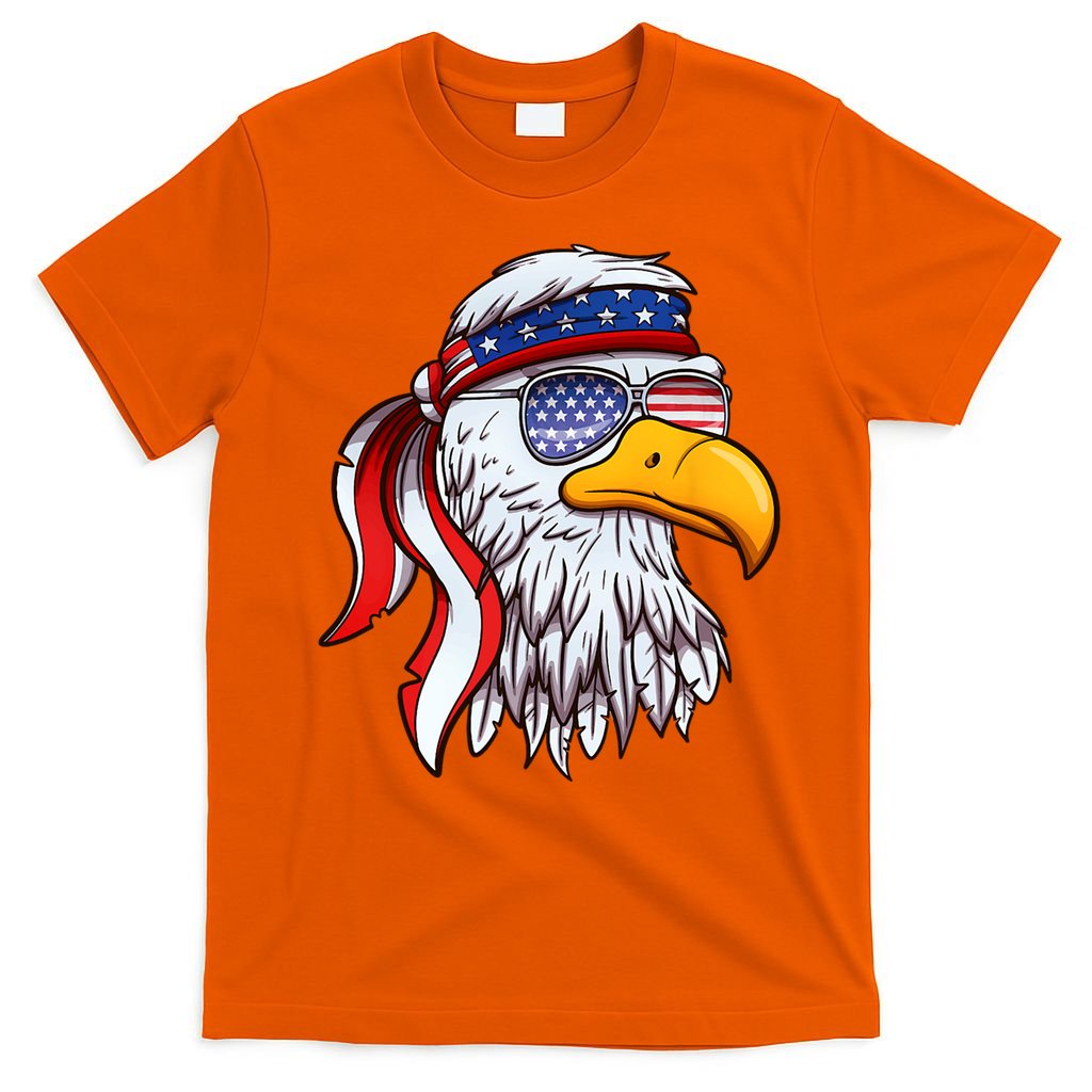 Patriotic Bald Eagle Mullet USA American Flag 4th Of July T-Shirt
