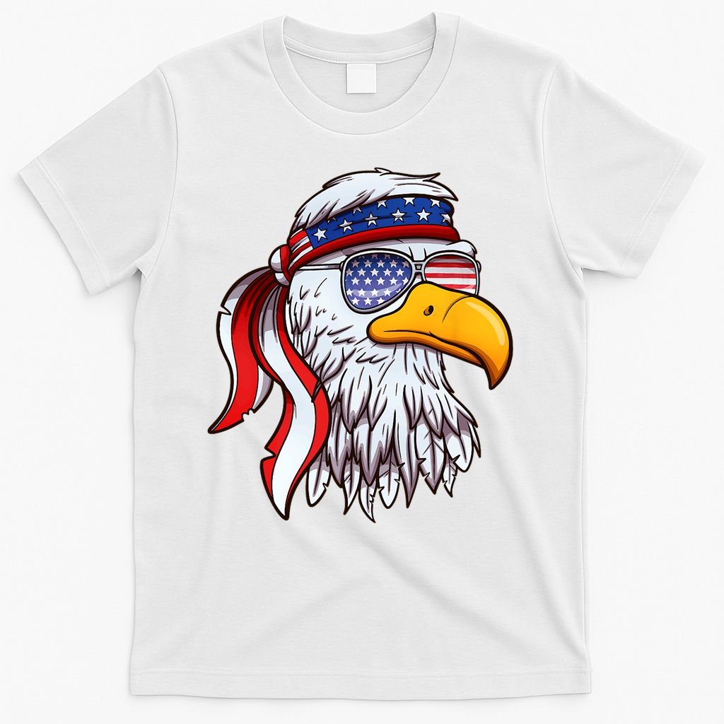 Patriotic Bald Eagle Mullet USA American Flag 4th Of July T-Shirt