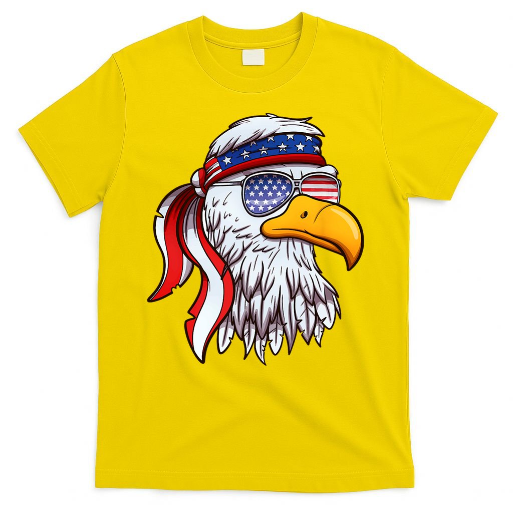 Patriotic Bald Eagle Mullet USA American Flag 4th Of July T-Shirt