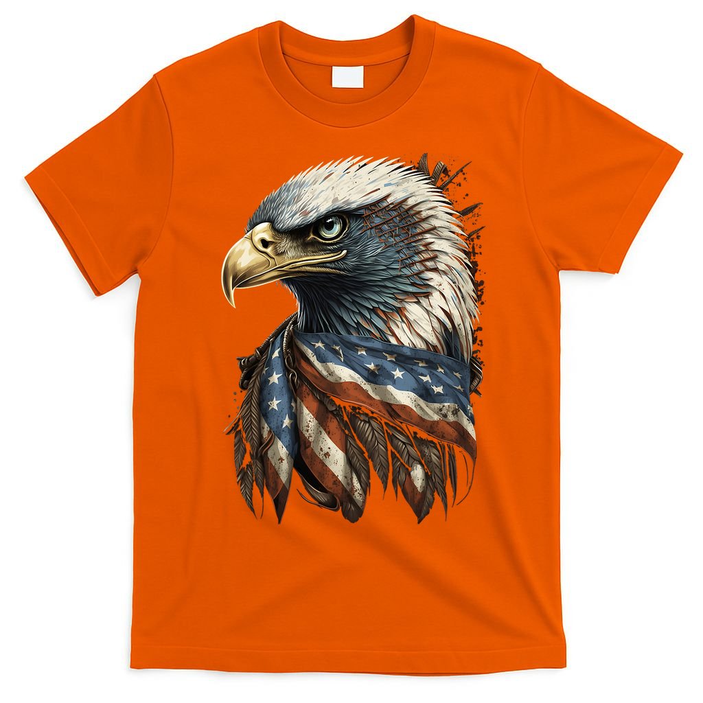 Patriotic Bald Eagle 4th Of July Men USA American Flag T-Shirt