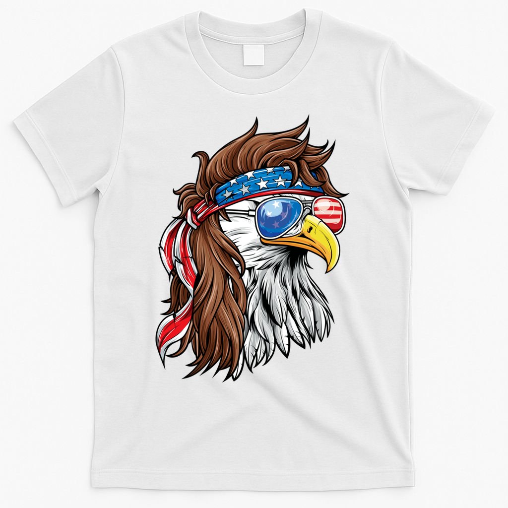Patriotic Bald Eagle Mullet USA American Flag 4th Of July T-Shirt