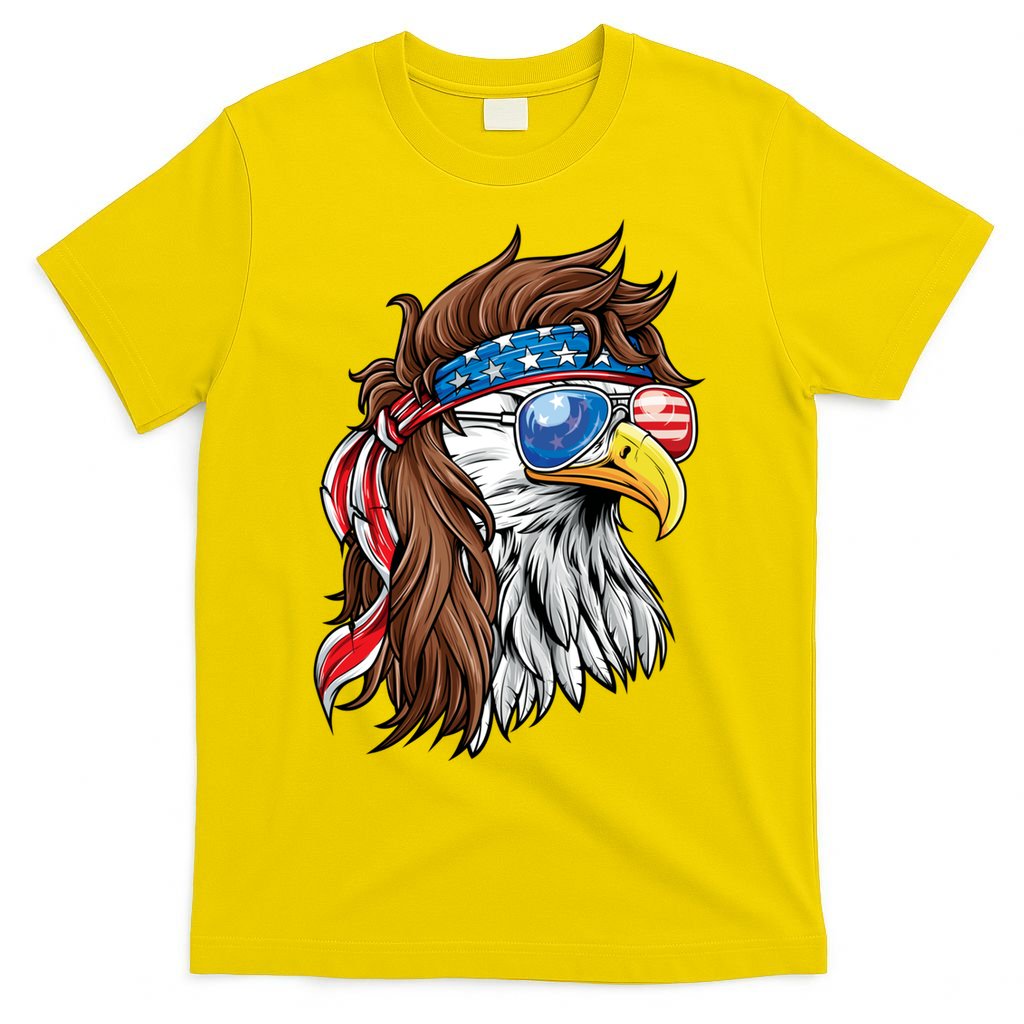 Patriotic Bald Eagle Mullet USA American Flag 4th Of July T-Shirt