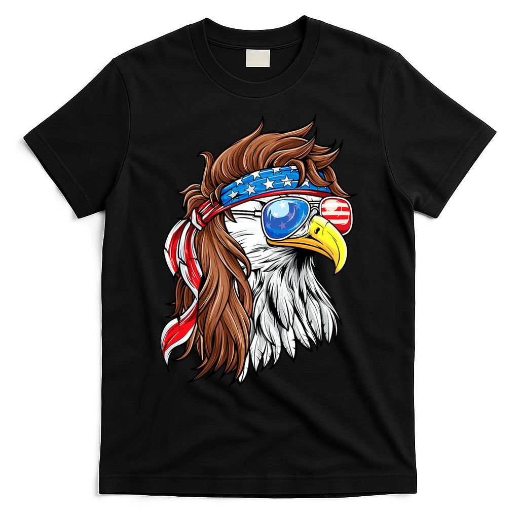 Patriotic Bald Eagle Mullet USA American Flag 4th Of July T-Shirt