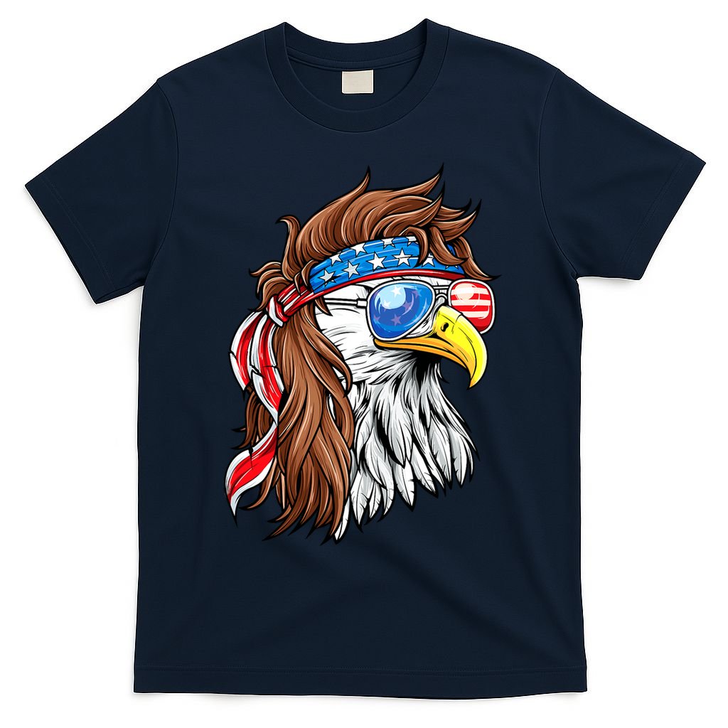 Patriotic Bald Eagle Mullet USA American Flag 4th Of July T-Shirt