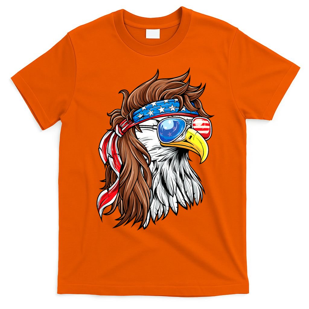 Patriotic Bald Eagle Mullet USA American Flag 4th Of July T-Shirt