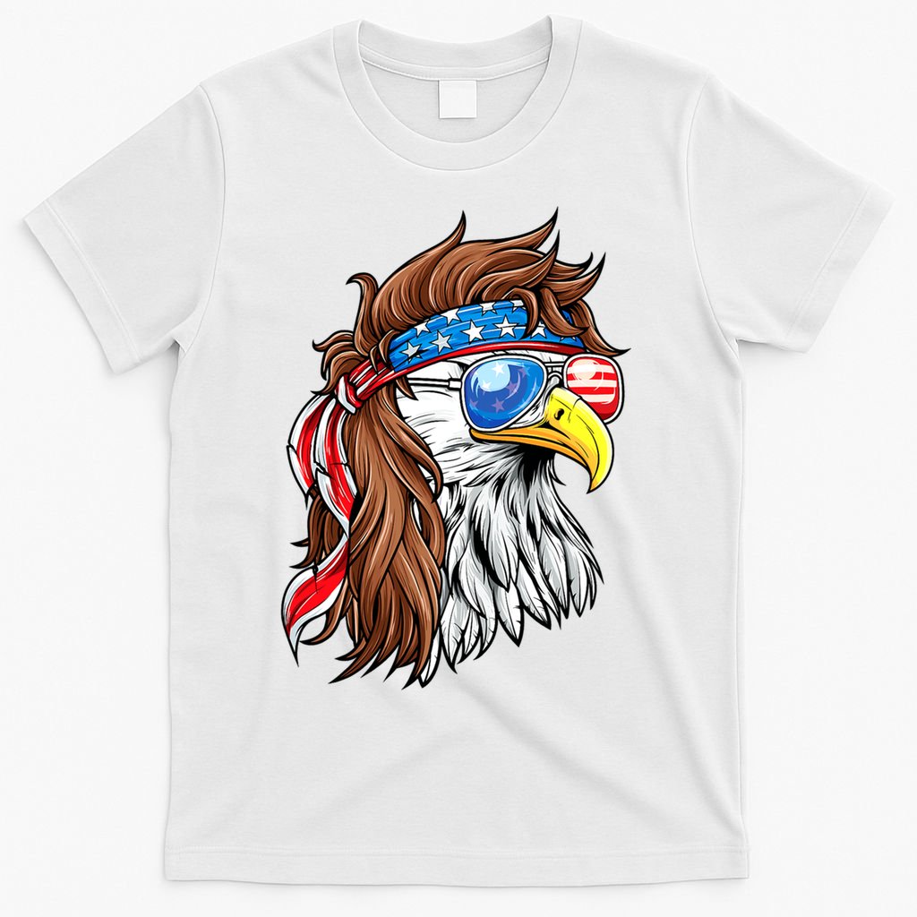 Patriotic Bald Eagle Mullet USA American Flag 4th Of July T-Shirt