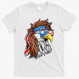 Patriotic Bald Eagle Mullet USA American Flag 4th Of July T-Shirt