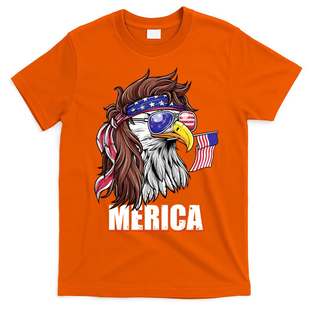 Patriotic Bald Eagle Mullet USA American Flag 4th Of July T-Shirt