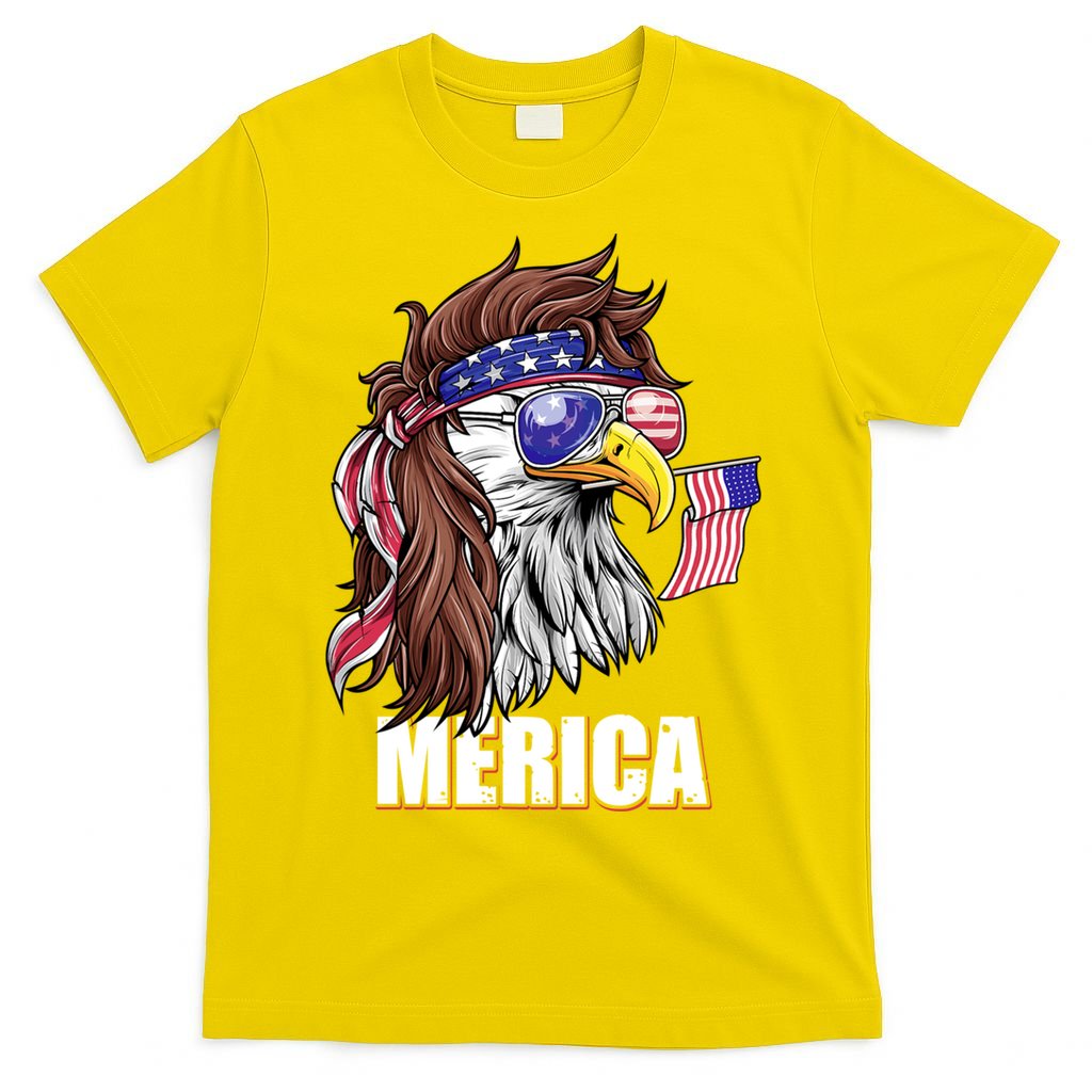 Patriotic Bald Eagle Mullet USA American Flag 4th Of July T-Shirt