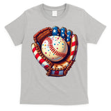 Patriotic Baseball Glove Drip Ice Cream Sprinkles 4th July T-Shirt