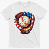 Patriotic Baseball Glove Drip Ice Cream Sprinkles 4th July T-Shirt