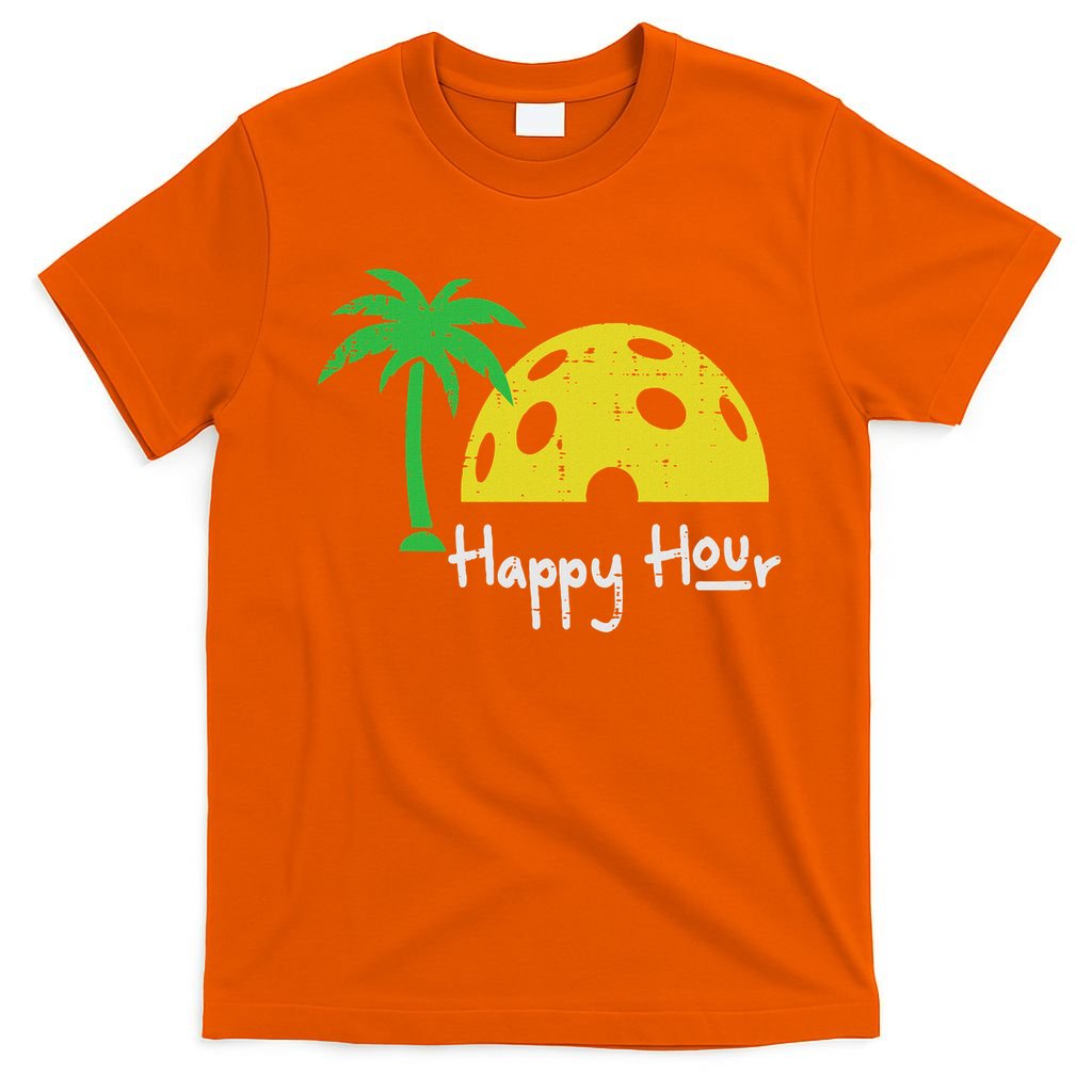 Pickle Ball Happy Hour Palm Tree Pickleball Women T-Shirt