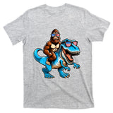 Patriotic Bigfoot Riding T Rex T-Shirt