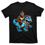 Patriotic Bigfoot Riding T Rex T-Shirt