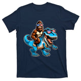 Patriotic Bigfoot Riding T Rex T-Shirt