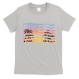 Patriotic Beach Usa Tropical Flag T-Shirt
