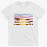 Patriotic Beach Usa Tropical Flag T-Shirt