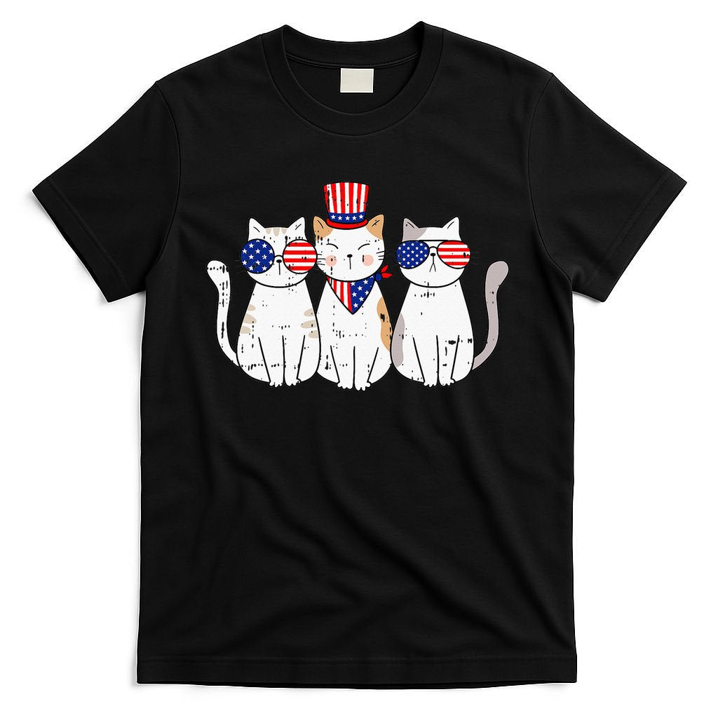 Patriotic Cat 4th Of July Funny Kitten Cat Lover Pet Owner T-Shirt