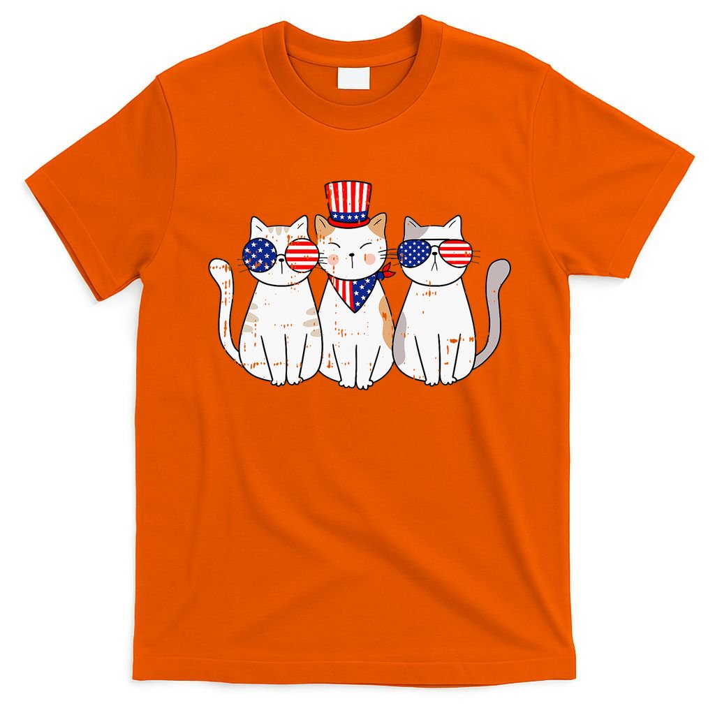 Patriotic Cat 4th Of July Funny Kitten Cat Lover Pet Owner T-Shirt