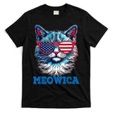 Patriotic Cat Sunglasses American Flag 4th of July Meowica T-Shirt