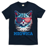 Patriotic Cat Sunglasses American Flag 4th of July Meowica T-Shirt