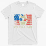 Pitbull Dad American Pit Bull Dog Us Flag 4th Of July T-Shirt