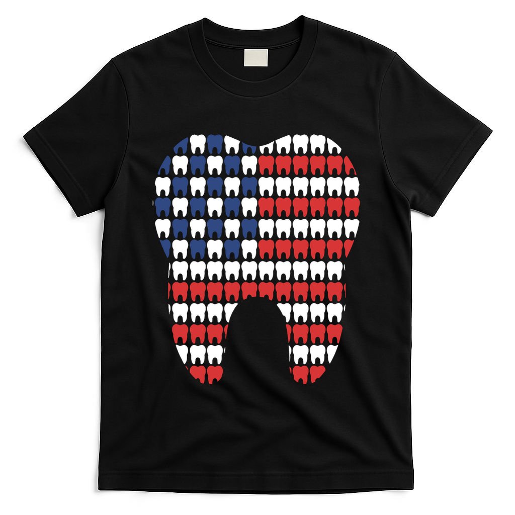 Patriotic Dentist American Flag Tooth 4th Of July Women T-Shirt