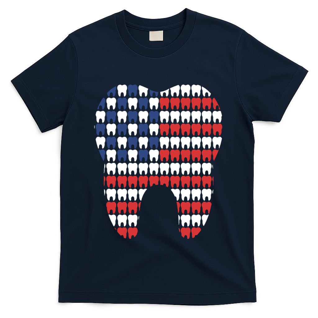 Patriotic Dentist American Flag Tooth 4th Of July Women T-Shirt