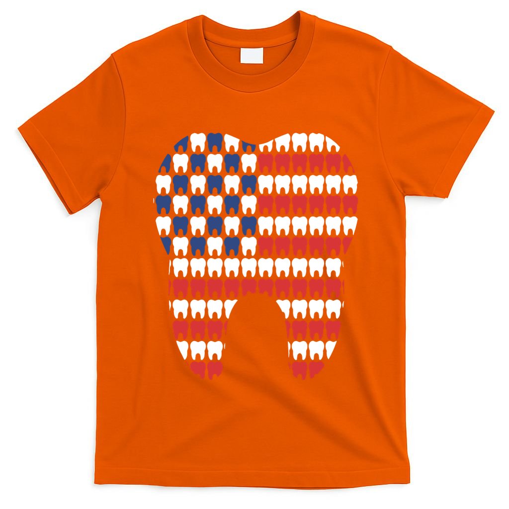 Patriotic Dentist American Flag Tooth 4th Of July Women T-Shirt