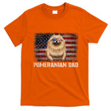 Pomeranian Dad American Pomeranian Dog US Flag 4th Of July T-Shirt