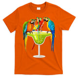 Parrots Drinking Margarita On Summer Vacation Birds Tee Gift T-Shirt
