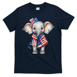 Patriotic Elephant 4th Of July Us Flag T-Shirt
