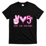 Peace Love Fifth-Grade Funny Cute T-Shirt