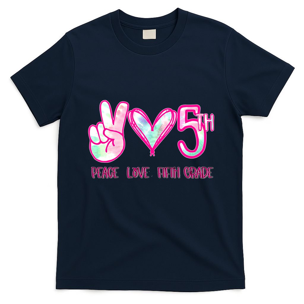 Peace Love Fifth-Grade Funny Cute T-Shirt